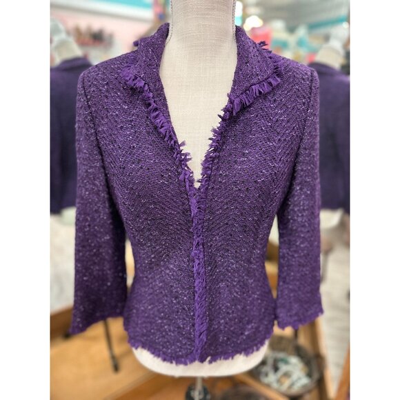 St. John Jackets & Blazers - St John Purple Sparkly Blazer in 4